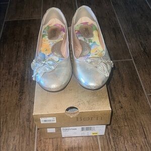 Born Kids Silver Ballet Flats